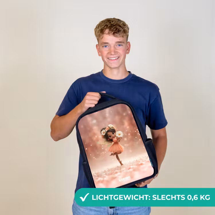 Kinderrugzak - Zwart - Fee met madeliefjes β 2