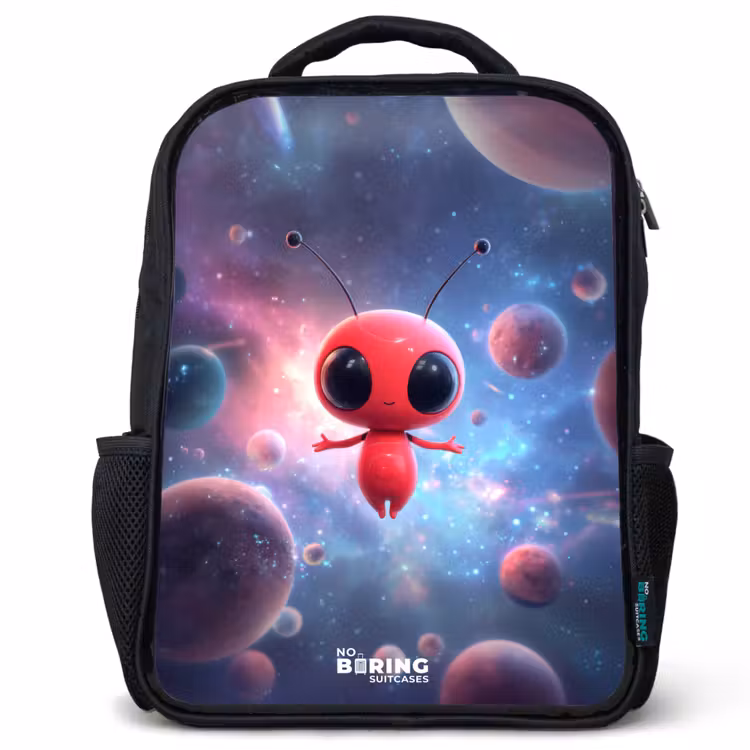 Kinderrugzak - Zwart - Rood Ruimtewezen in Kosmische Dans — 1