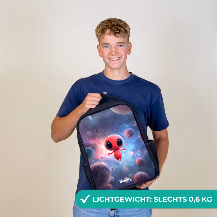 Kinderrugzak - Zwart - Rood Ruimtewezen in Kosmische Dans — 2