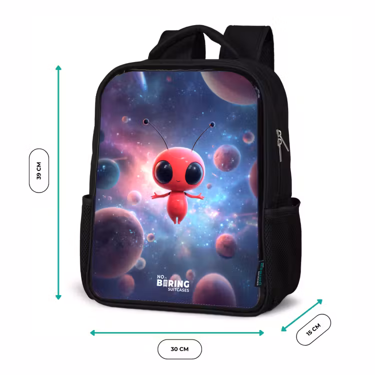 Kinderrugzak - Zwart - Rood Ruimtewezen in Kosmische Dans — 5