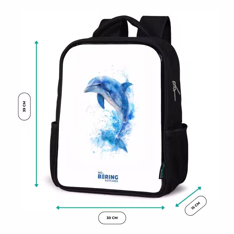 Kinderrugzak - Zwart - Springende blauwe dolfijn β 5