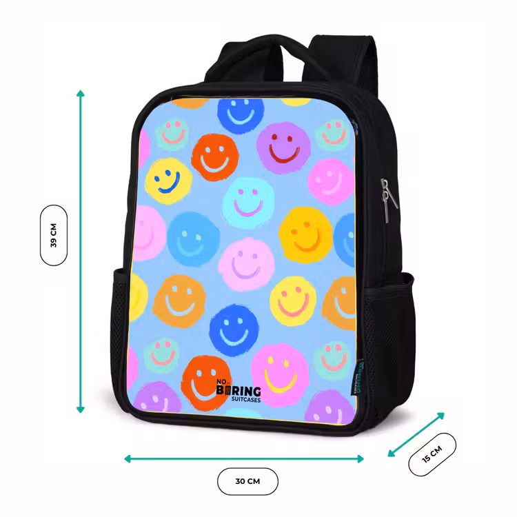 Kinderrugzak - Zwart - Vrolijk patroon van smileys — 5