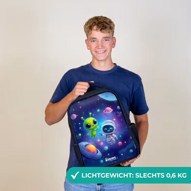Kinderrugzak - Zwart - Vrolijke Ontmoeting in de Ruimte — 2