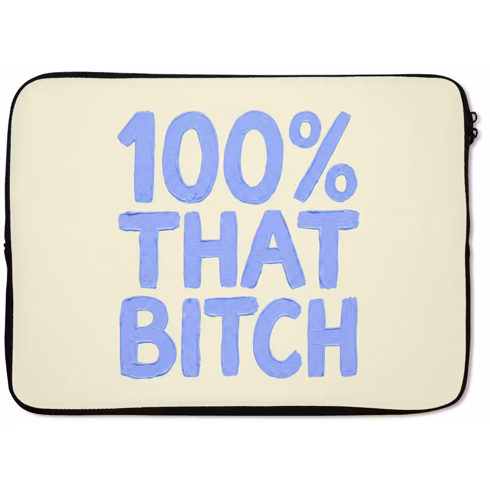 Laptophoes - 100% that bitch - Blauw - Wit — 1