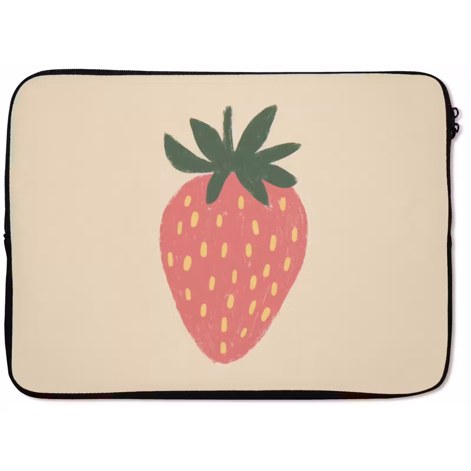 Laptophoes - Aardbei - Minimalistisch - Rood - Fruit — 1
