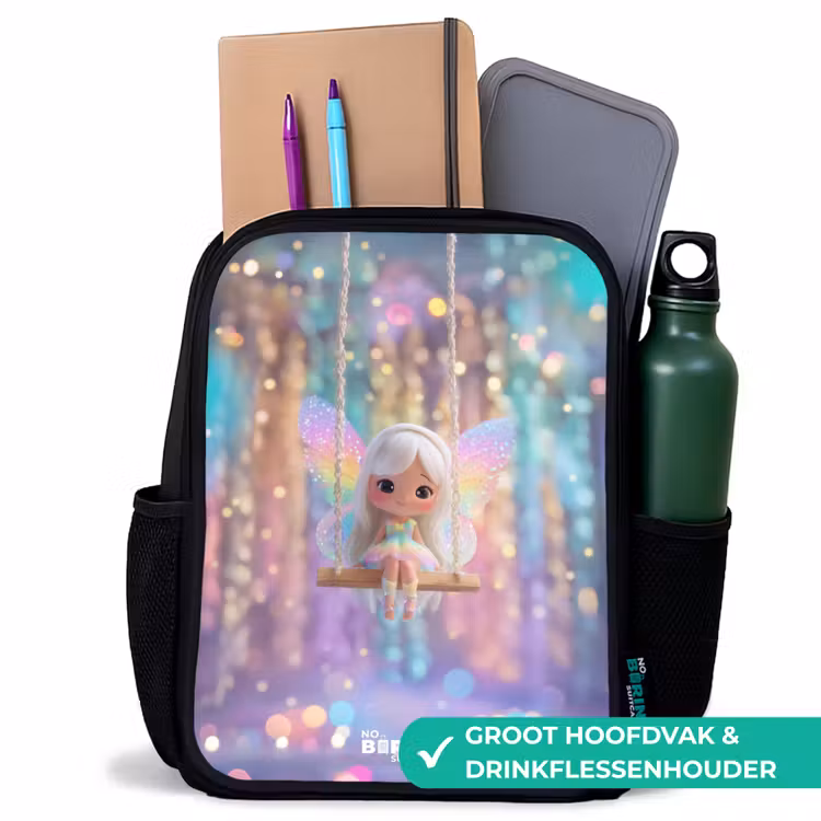 Kinderrugzak - Zwart - Fee - Elf - Regenboog — 4