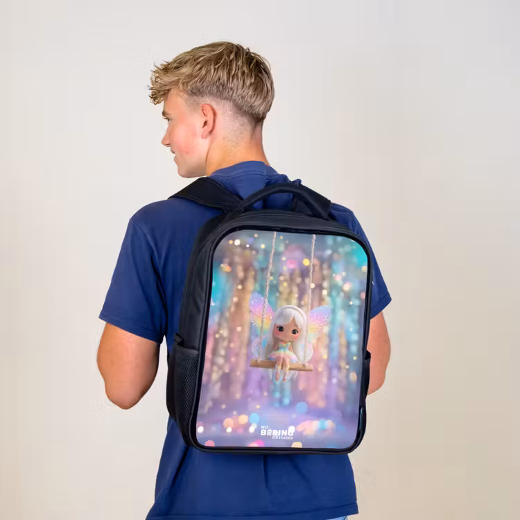 Kinderrugzak - Zwart - Fee - Elf - Regenboog — 6