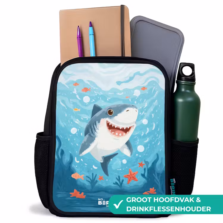 Kinderrugzak - Zwart - Haai - Water - Zee — 4