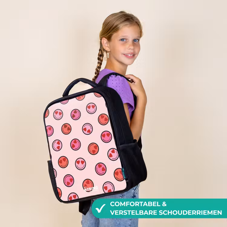 Kinderrugzak - Zwart - Hartje - Smiley - Patroon — 3