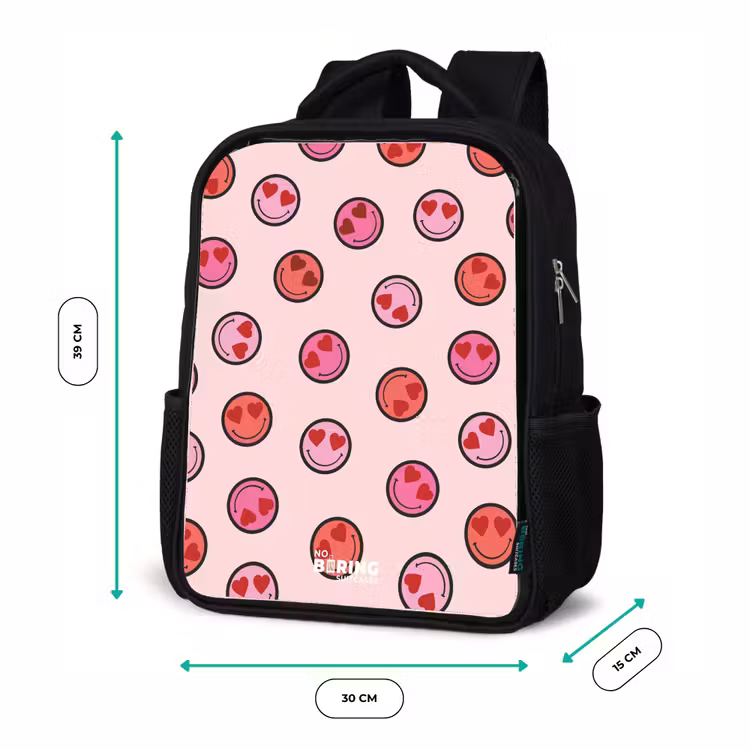 Kinderrugzak - Zwart - Hartje - Smiley - Patroon — 5
