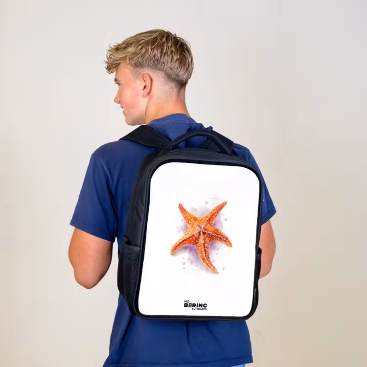Kinderrugzak - Zwart - Oranje Zeester Illustratie — 6