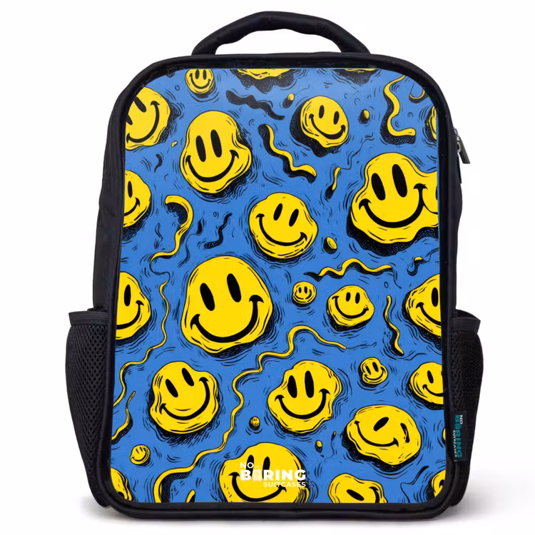 Kinderrugzak - Zwart - Smiley - Geel - Blauw — 1