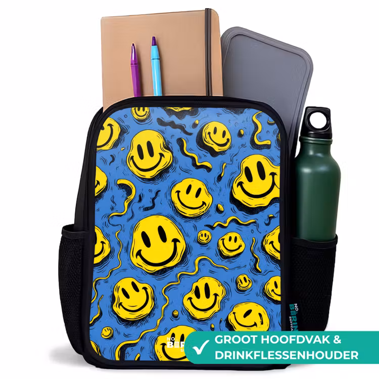 Kinderrugzak - Zwart - Smiley - Geel - Blauw — 4