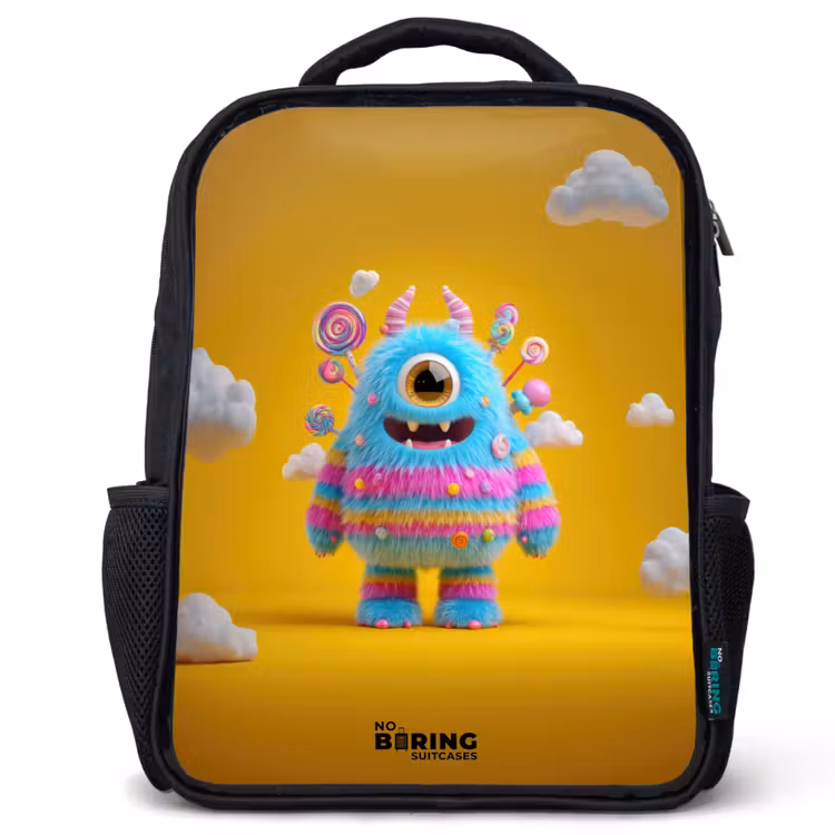 Kinderrugzak - Zwart - Snoep - Monster - Regenboog â 1