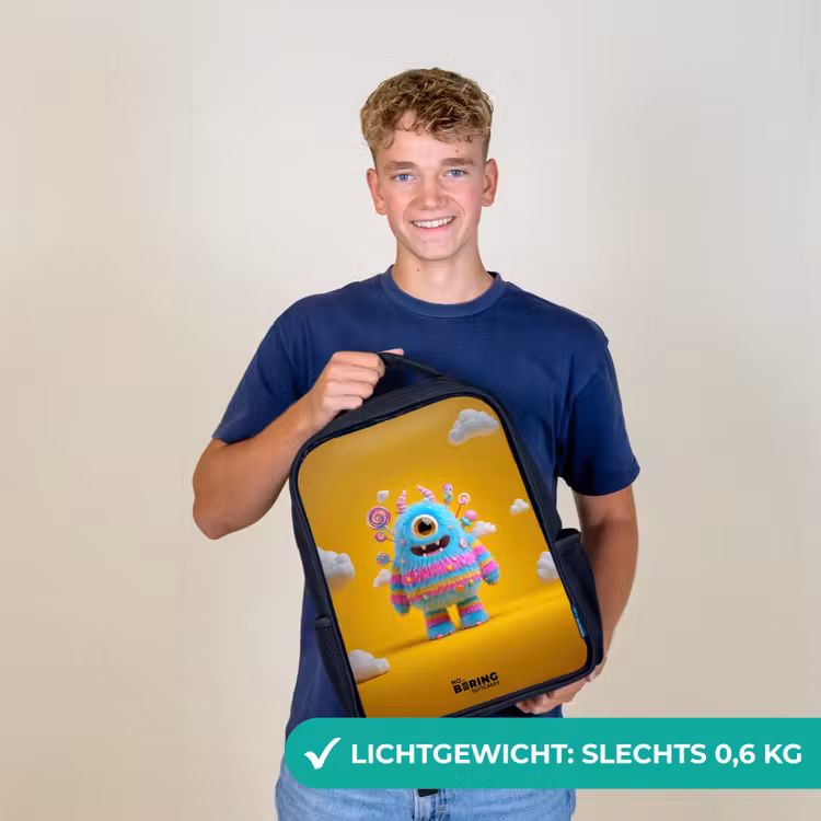 Kinderrugzak - Zwart - Snoep - Monster - Regenboog â 2