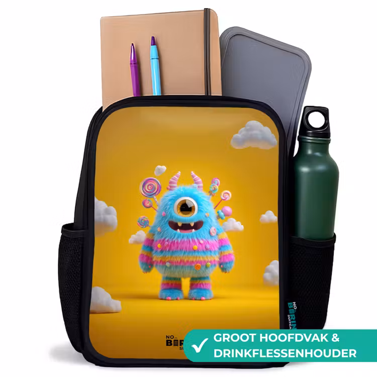 Kinderrugzak - Zwart - Snoep - Monster - Regenboog â 4