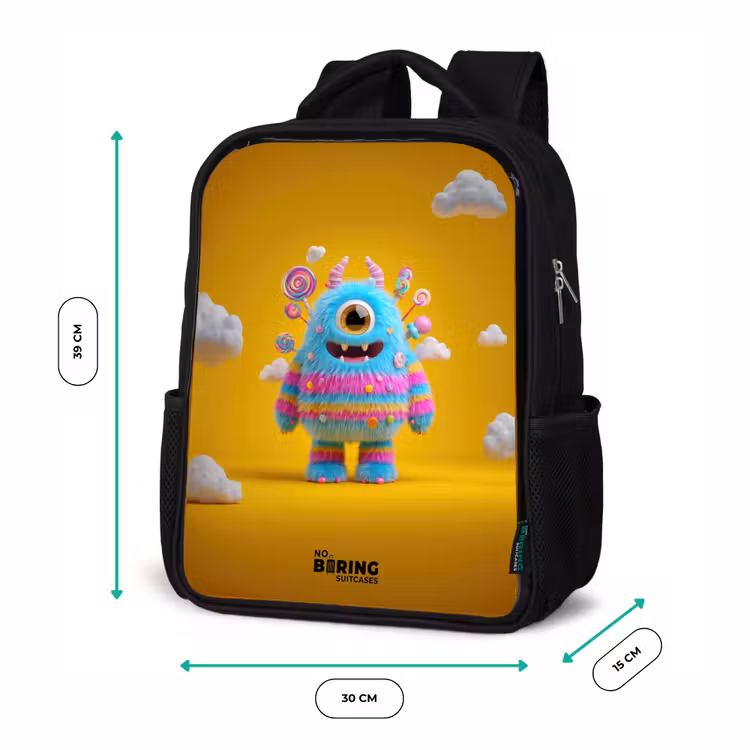 Kinderrugzak - Zwart - Snoep - Monster - Regenboog â 5