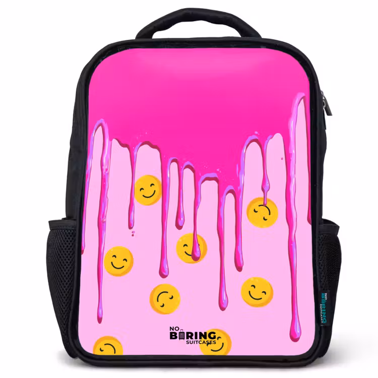 Kinderrugzak - Zwart - Verf - Smiley - Roze — 1