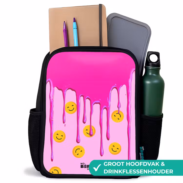 Kinderrugzak - Zwart - Verf - Smiley - Roze — 4