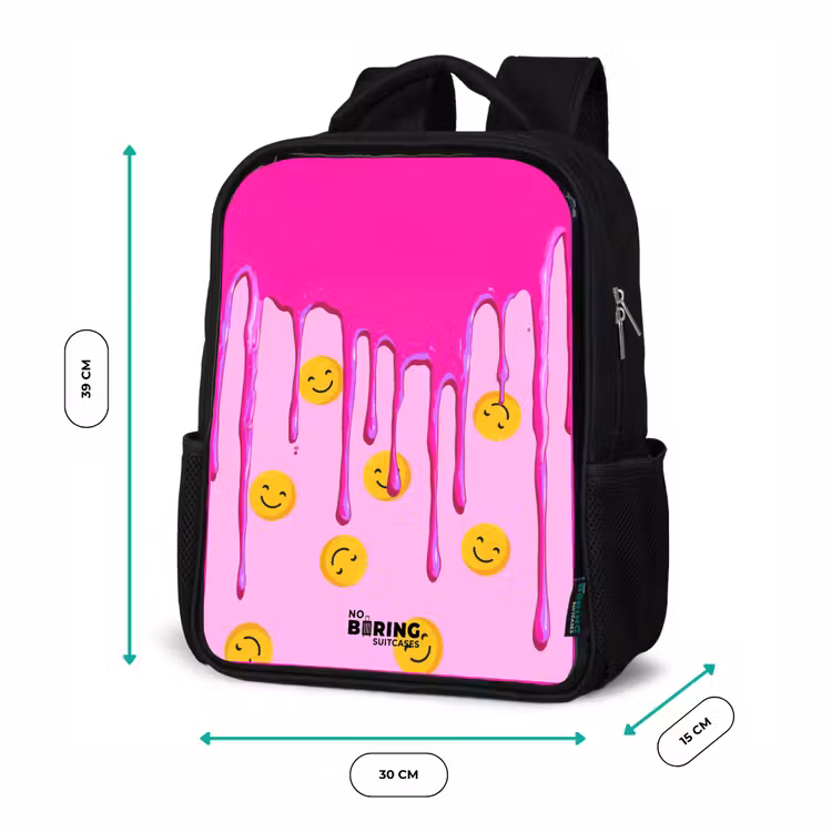 Kinderrugzak - Zwart - Verf - Smiley - Roze — 5