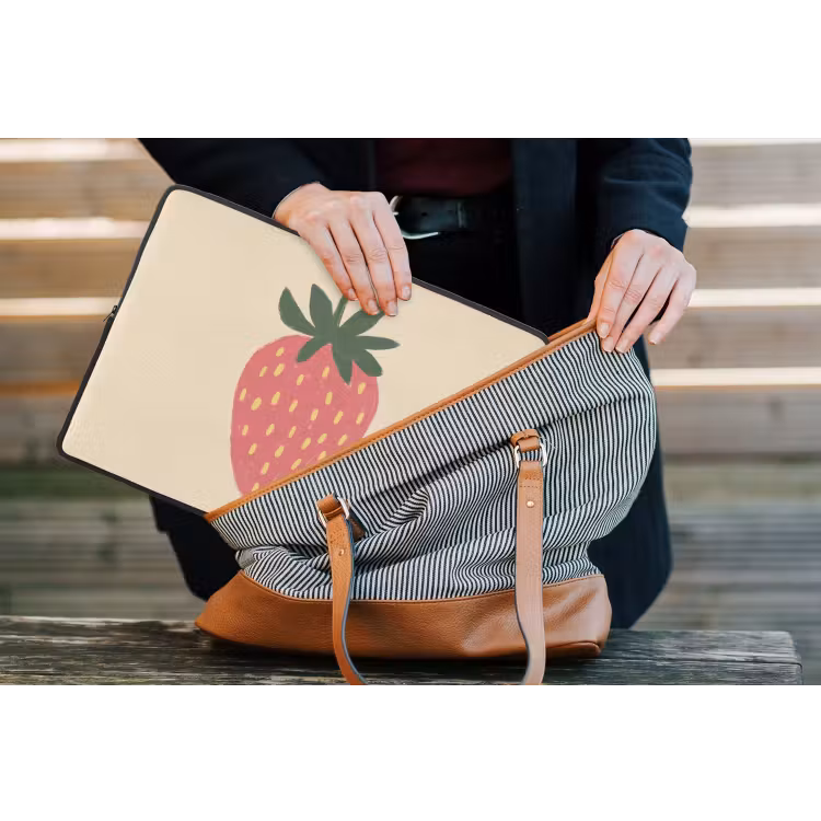 Laptophoes - Aardbei - Minimalistisch - Rood - Fruit — 4