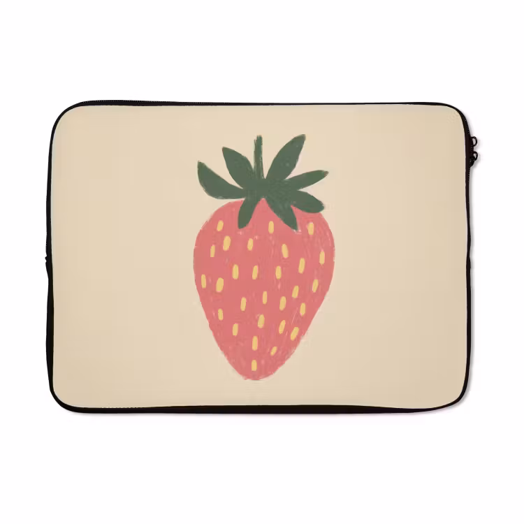 Laptophoes - Aardbei - Minimalistisch - Rood - Fruit — 5