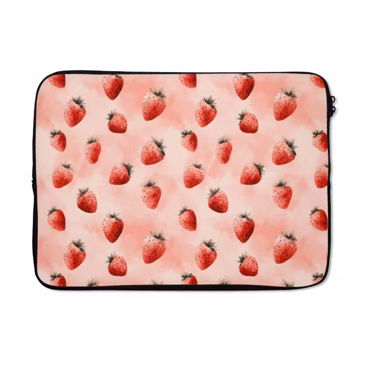 Laptophoes - Aardbei - Patroon - Roze — 5