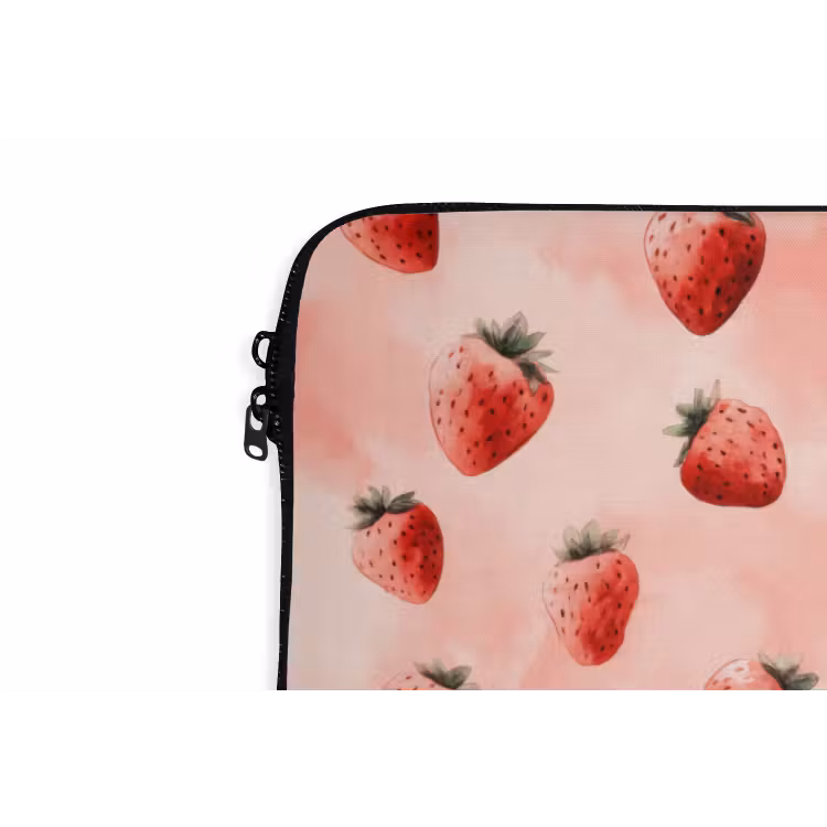 Laptophoes - Aardbei - Patroon - Roze — 6