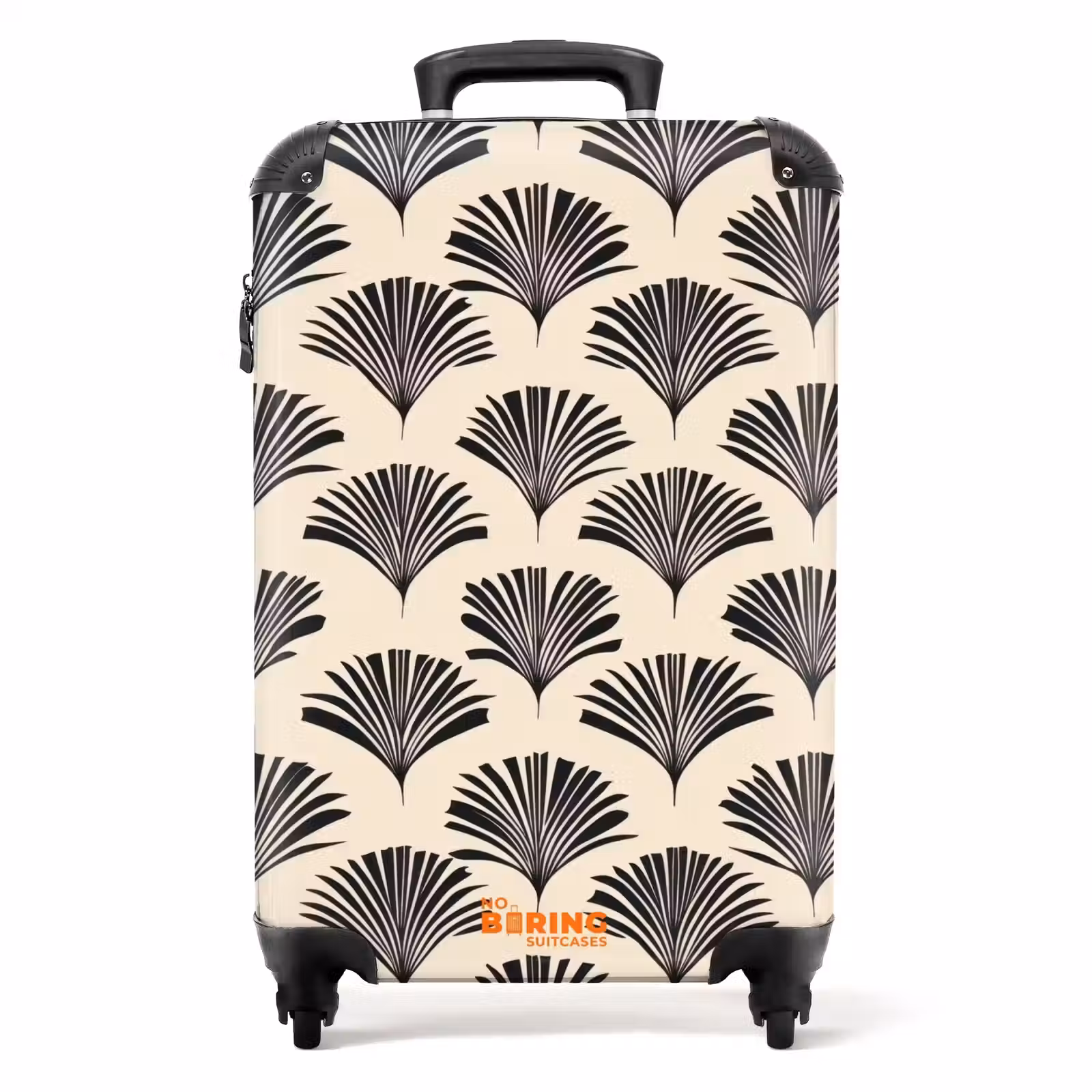 Koffer - Waaiers - Botanisch - Zwart - Beige — 1