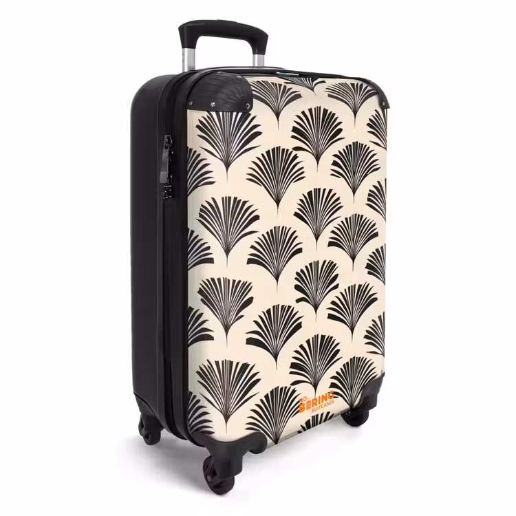 Koffer - Waaiers - Botanisch - Zwart - Beige — 4
