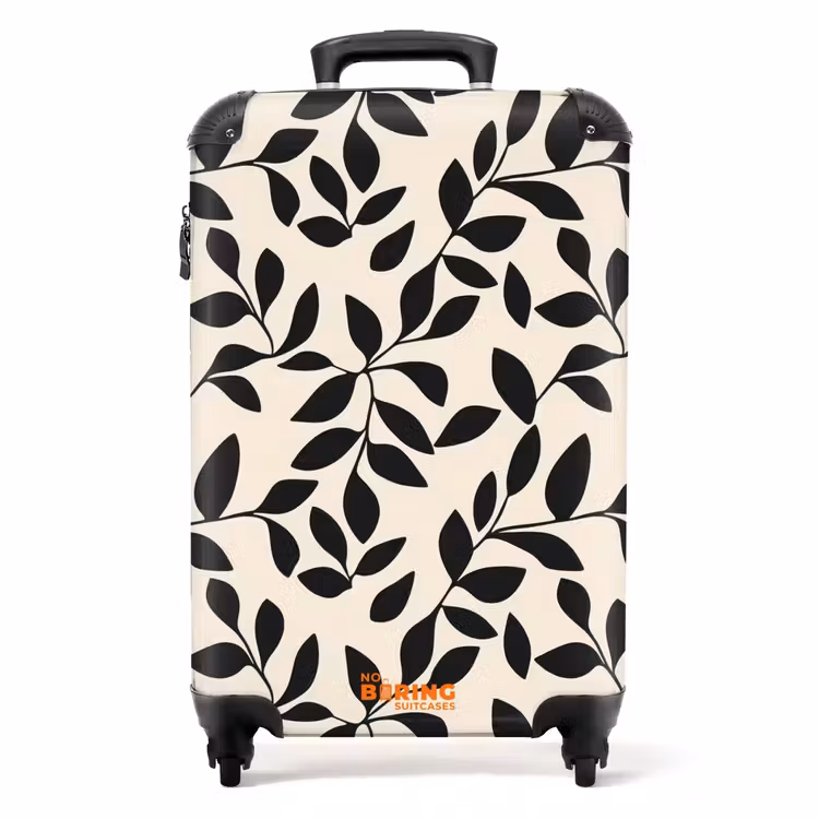 Koffer - Elegant - Patroon - Zwart - Beige — 1