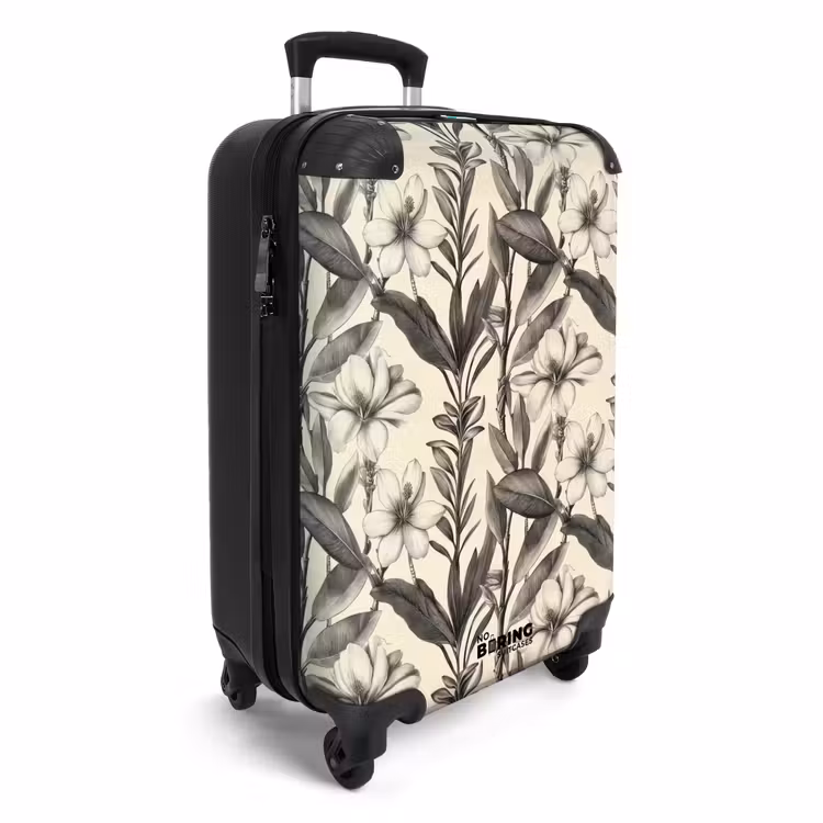 Koffer - Klassiek - Botanisch - Zwart - Beige — 4