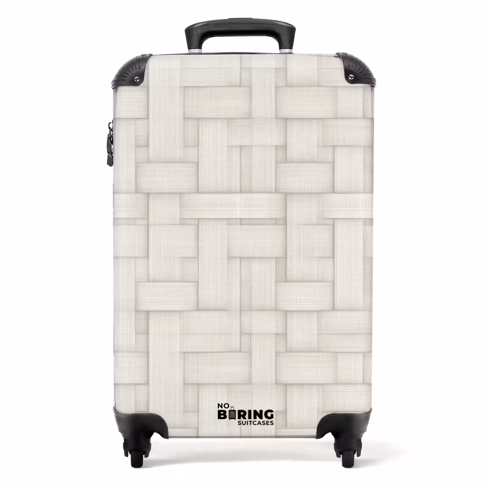 Koffer - Vlechtwerk - Banen - Beige — 1