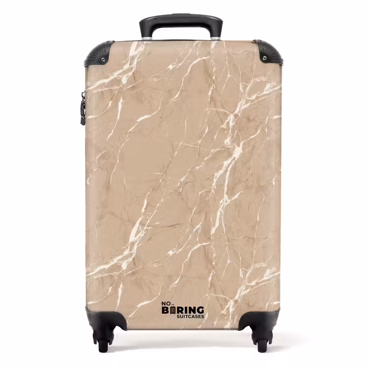 Koffer - Beige - Marmer - Organisch - Wit — 1