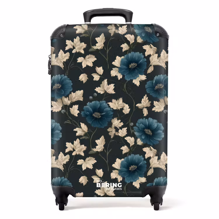 Koffer - Botanisch - Bloemen - Blauw — 1