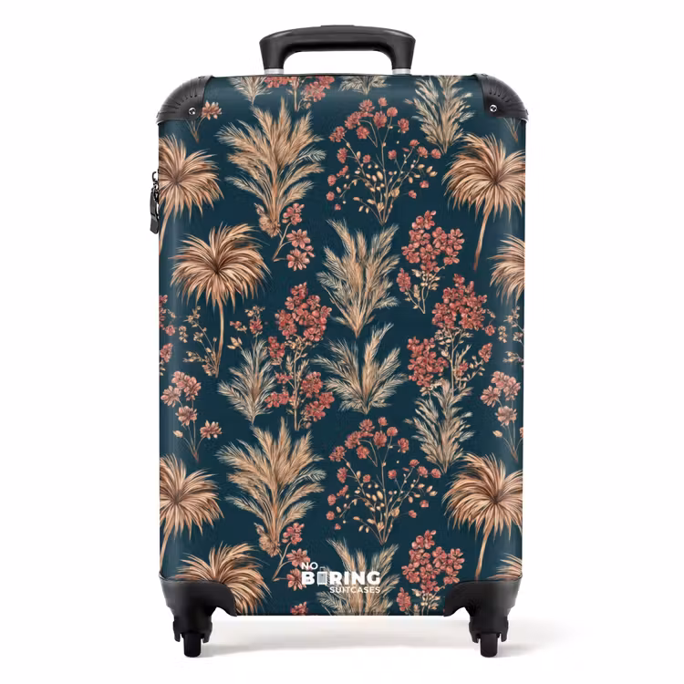 Koffer - Botanisch - Patroon - Blauw — 1