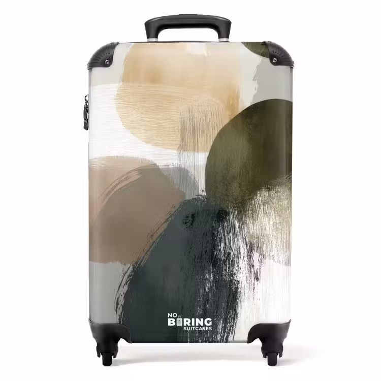 Koffer - Minimalistisch - Cirkels - Penseelstreken - Beige — 1