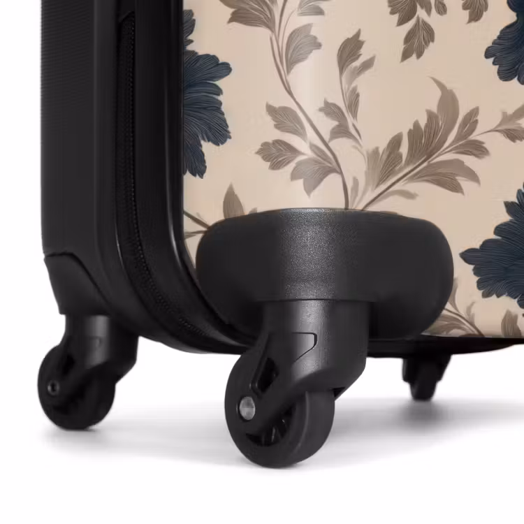 Koffer - Motief - Bloemen - Zwart - Beige — 6