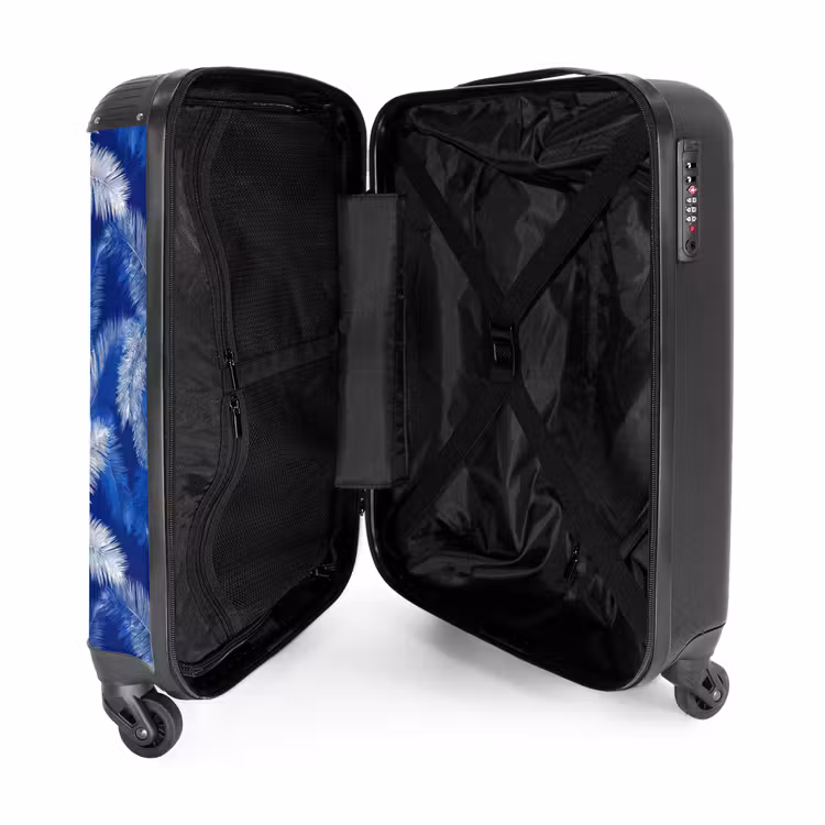 Koffer - Palmblad - Patroon - Blauw — 3