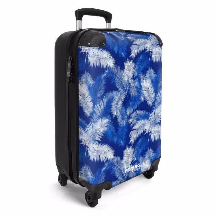 Koffer - Palmblad - Patroon - Blauw — 4