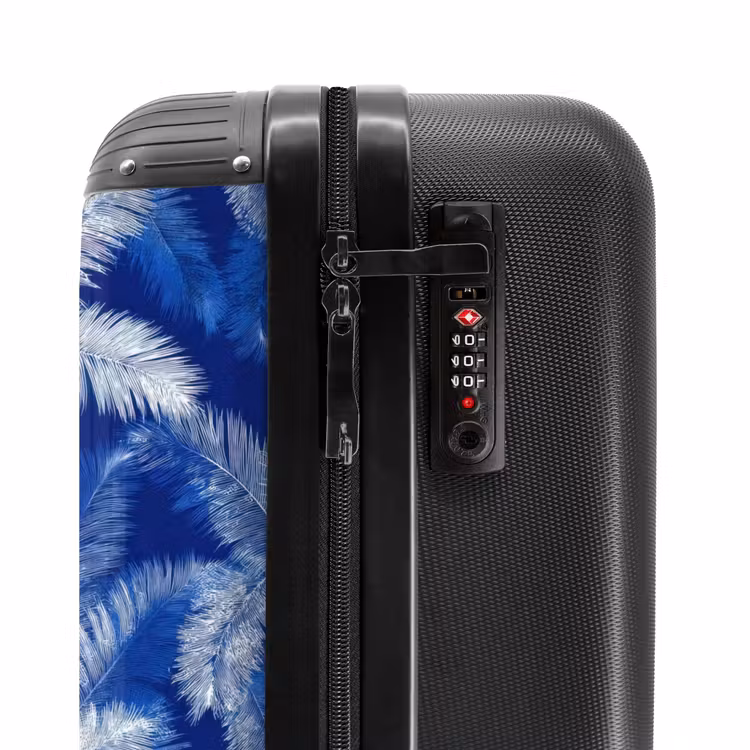 Koffer - Palmblad - Patroon - Blauw — 5