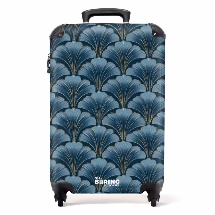 Koffer - Patroon - Ginkgoblad - Blauw — 1