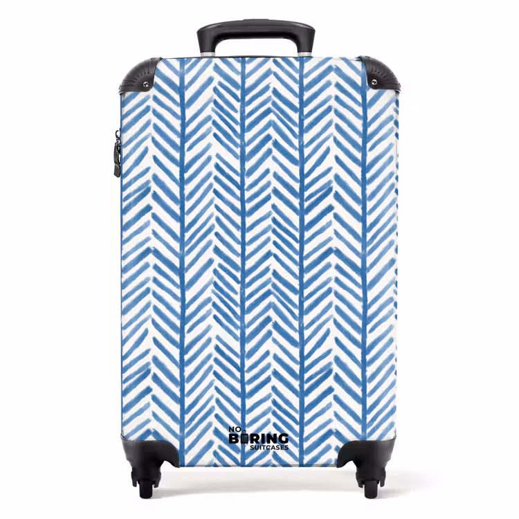 Koffer - Patroon - Streep - Blauw — 1