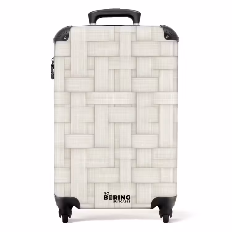 Koffer - Vlechtwerk - Banen - Beige — 1