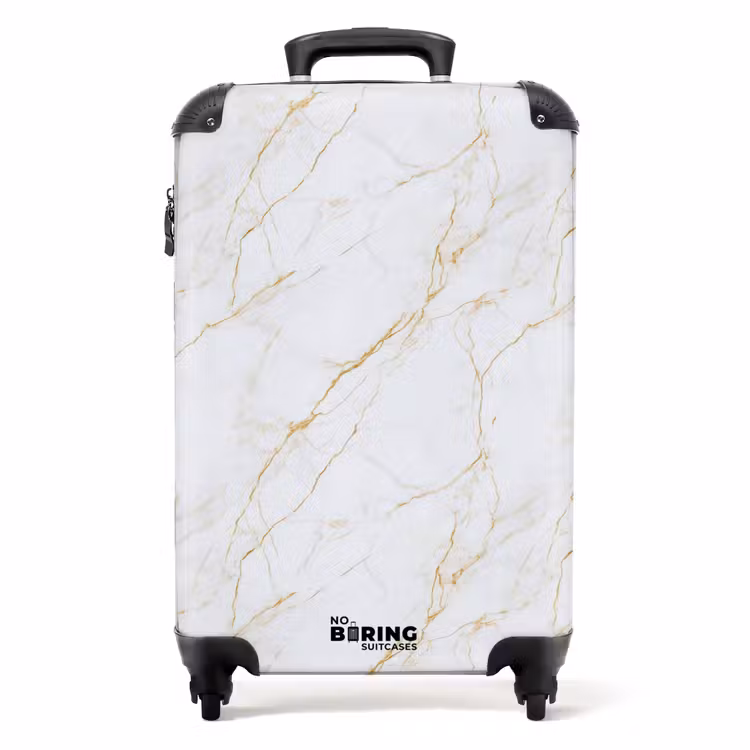 Koffer - Wit - Marmer - Goud - Luxueus — 1