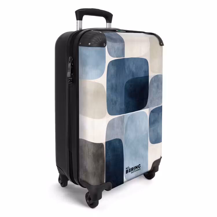 Koffer - Patroon - Blauw - Vierkanten — 4