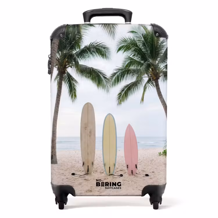 Koffer - Surfboard - Palmbomen - Kleurrijk — 1