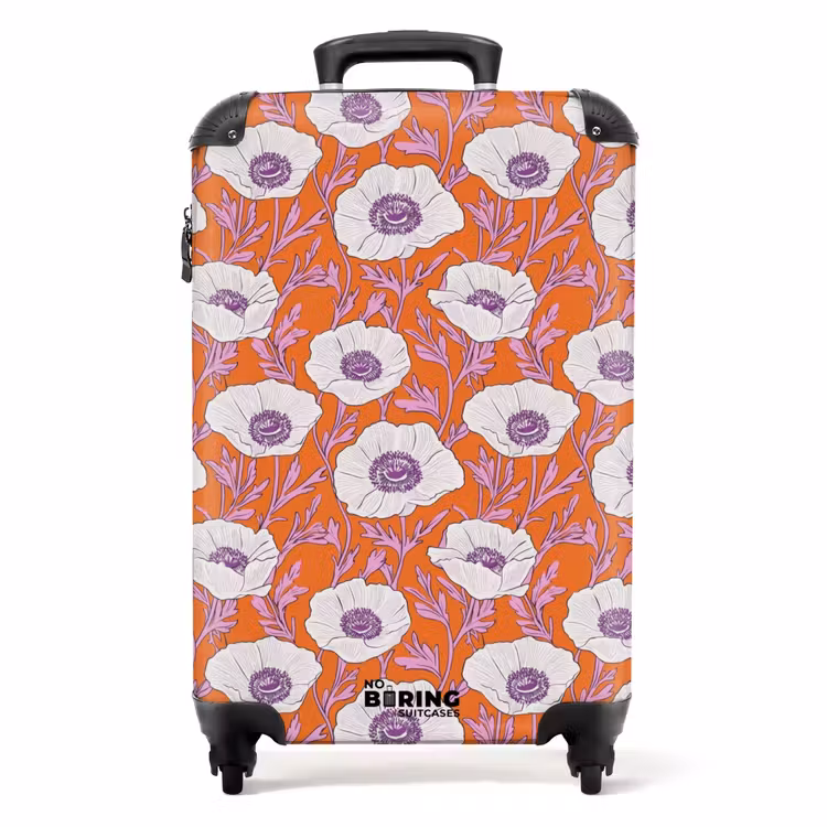 Koffer - Bloemen - Grafisch - Oranje — 1