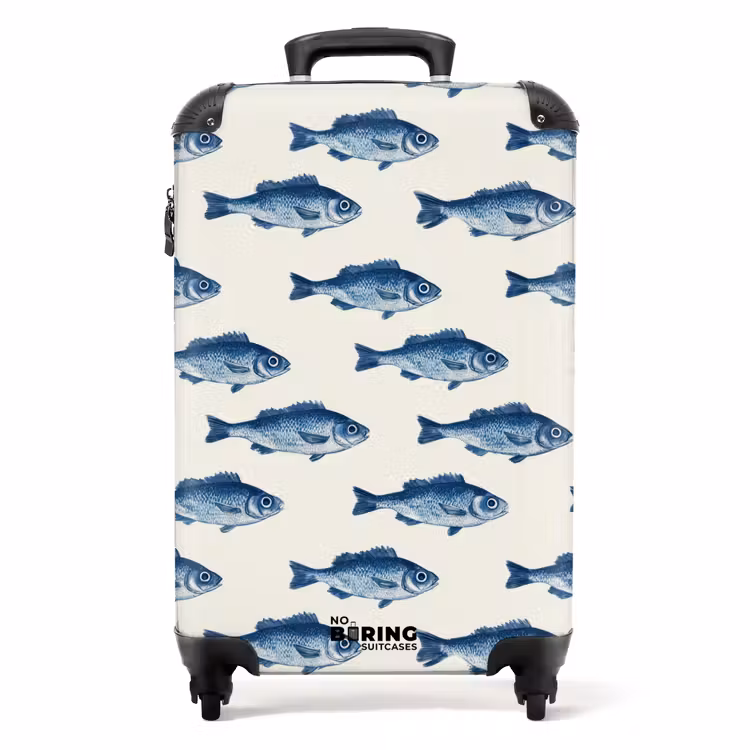Koffer - Vis - Patroon - Blauw — 1