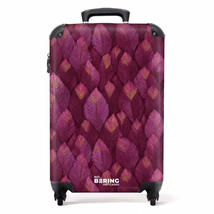 Koffer - Bladeren - Patroon - Burgundy — 1